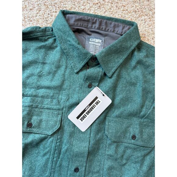 CQR 2XL Long sleeve, button down, shirt, Heavy Green Flannel; NWT - Picture 5 of 11